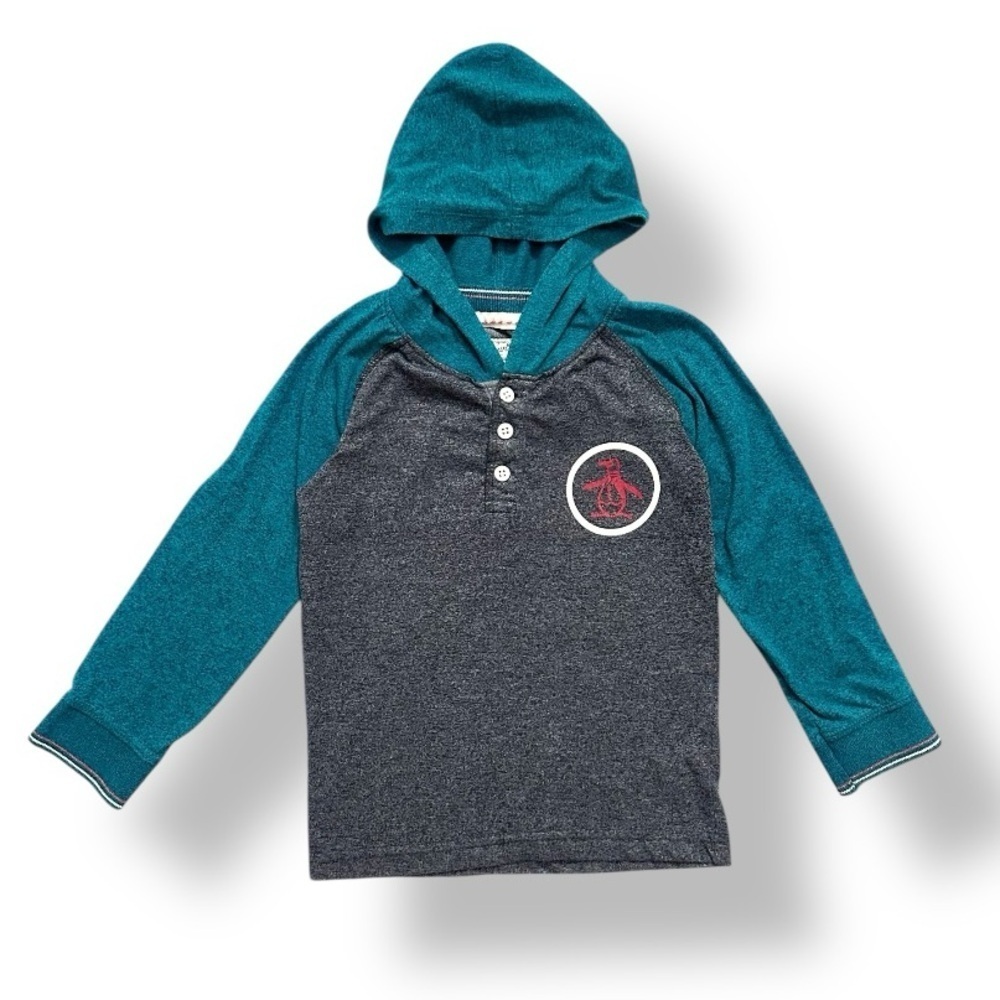 Original Penguin | Color Black Long Sleeve Hooded Tee (4) 🐧